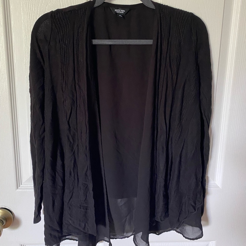 Simply Vera Wang Cardigan With Sheer Trim